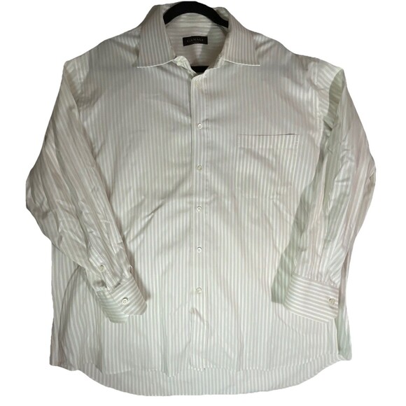 Canali Striped Dress Button Down Shirt Made in Italy Long Sleeve XXL 46/18 - Picture 2 of 7